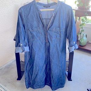 Spense 3/4 Sleeve Denim Shirt Dress